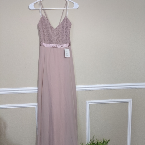 Lulu's Blush Lace Sleeveless Pink Maxi Dress NWT - Picture 7 of 8